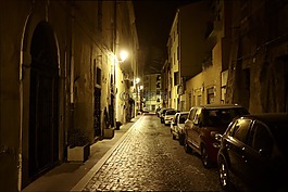 街,夜,照明
