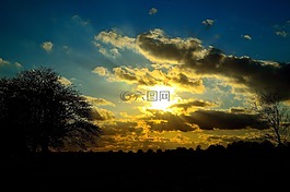 藍色,晚上,云