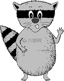 灰色,浣熊,可愛