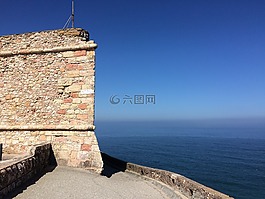 城堡,墙,海