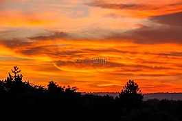 日落,自然,天空