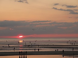 日落,云,天空
