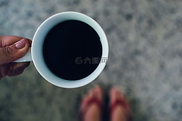 咖啡,手,飲料