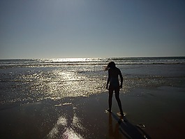 海洋,海灘,夏季