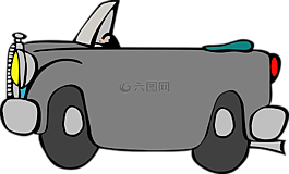 車,敞篷車,卡通