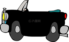 車,敞篷車,卡通