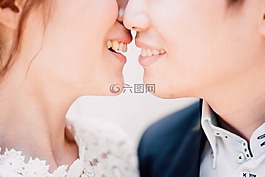 夫婦,美,吻