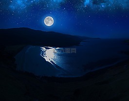 月光,蘇格蘭,海灘