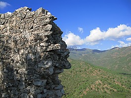 墙上,城堡挞,废墟