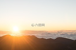 自然,日落,景觀