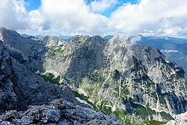 高山,巖,夏季