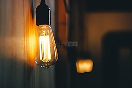 黑暗,房间,灯