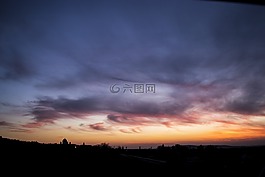 云,天空,日落