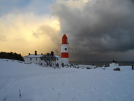 苏特,灯塔,雪
