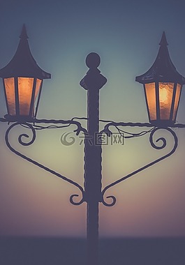 路燈,燈柱,夜