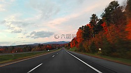 路,山,秋天