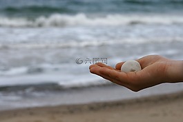 孩子的手,石,兒童
