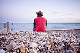 海灘,巖,海洋