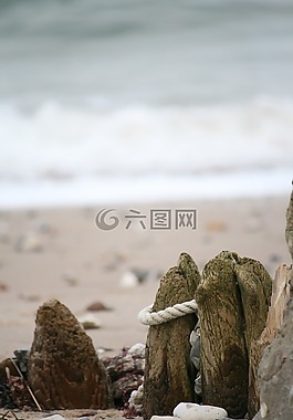 海灘,沙,海