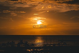 日落,日出,天空