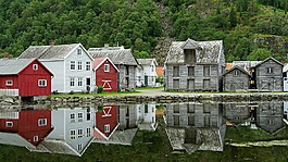 首頁,湖,鏡像