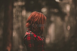 人,女孩,單