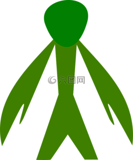 綠色,外星人,長長的手臂