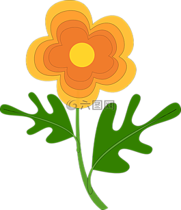 花,橙色,自然