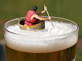 啤酒,浮,漂流