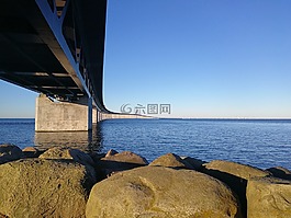橋,海,沒有人