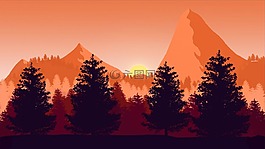 faervotch,日落,山