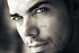 男子,看,男孩