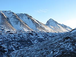 阿拉斯加州,山,冬天