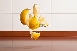 柠檬,片,新鲜
