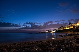 日落,天空,海