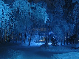 冬天,夜,藍(lán)色