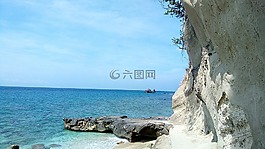海滩,岩,悬崖