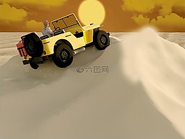 沙漠,吉普车,车辆