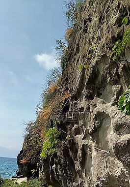 悬崖,岩,海滩