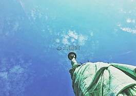 自由女神像,藍色,天空