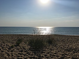 海,景觀,日出