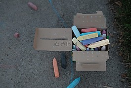 粉筆,蠟筆,路面