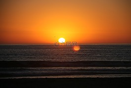 日落,浪漫,海灘