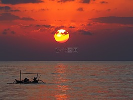 日落,日出,余輝