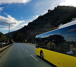 公共汽車,路,城市