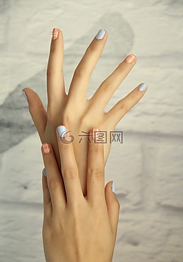 雙手,美甲,呵護