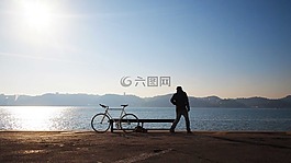 孤立性,自行車,男子