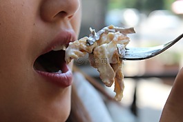 叉,女子,吃