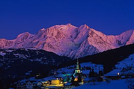 山,雪,旅行