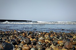 海,海灘,波